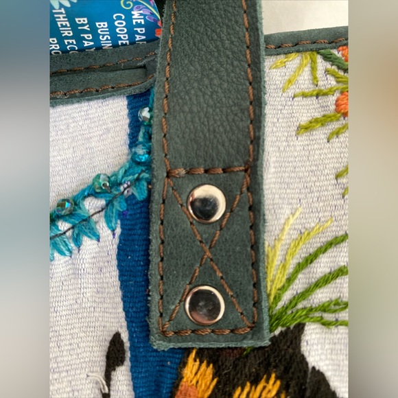 Sirens & Starlight ARTISAN FABRIC & LEATHER TOTE NEW NWT OOAK! - Picture 11 of 13